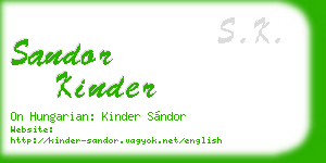 sandor kinder business card